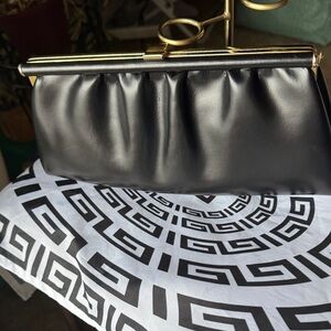 Sophisticated Black Leather Clutch
